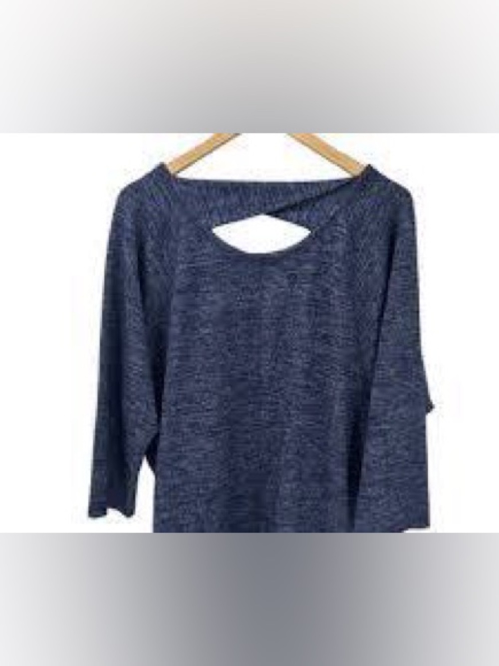 Talbots Navy Scoop-Neck Sweater with Back Twist Keyhole